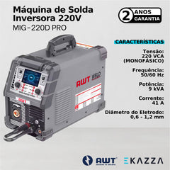 Máquina de Solda Inversora MIG-220D PRO 220V - AWT
