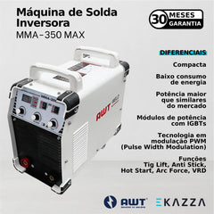 Máquina de Solda Inversora MMA-350 MAX - AWT
