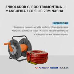 Kit Enrolador + Mangueira Eco Silicon 1/2x2mm 20m
