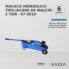 Macaco Hidráulico Jacaré Maleta 2 Ton R070010 - Riosul Tools