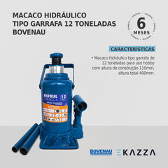 Macaco Hidráulico tipo Garrafa 12 Ton R070006 - Riosul Tools