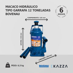 Macaco Hidráulico tipo Garrafa 12 Ton R070006 - Riosul Tools