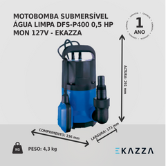 Motobomba Submersível DFS-P400 0,5 HP - Ekazza