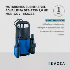 Motobomba Submersível DFS-P750 1,0 HP - Ekazza