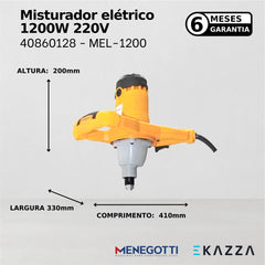 Misturador Elétrico MEL1200 V2 1200W 220V Mono - Menegotti
