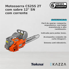 Motosserra CS25S 4CC 2T c/ Sabre 12" SN c/ Corrente - Tekna
