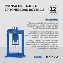 Prensa Hidráulica 10 Toneladas P10300 - Bovenau