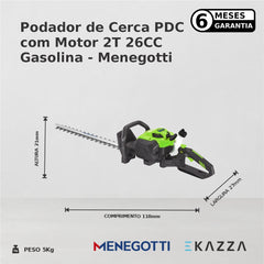 Podador de Cerca c/ Motor 2T 26CC Gasolina - Menegotti
