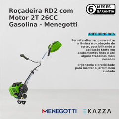 Roçadeira RD2 c/ Motor 2T 26CC Gasolina - Menegotti