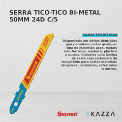 Kit 05 Lâminas de Serra Tico-Tico 50mm BU224 - Starrett