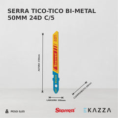 Kit 05 Lâminas de Serra Tico-Tico 50mm BU224 - Starrett