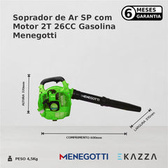 Soprador de Ar SP c/ Motor 2T 26CC Gasolina - Menegotti