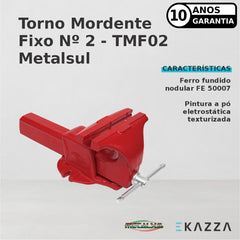 Torno Mordente Fixo nº2 TMF02 - Metalsul