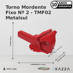 Torno Mordente Fixo nº2 TMF02 - Metalsul