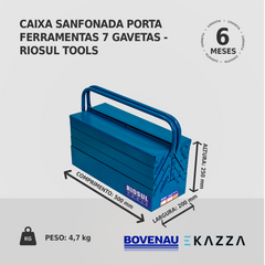 Caixa sanfonada porta ferramentas 7 gavetas - Riosul Tools