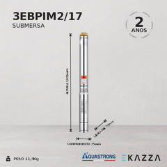 Motobomba Submersa Multiestágio 3'' 1,0 HP 2/17 Aquastrong
