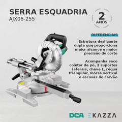 Serra Esquadria Telescópica 10'' 1650W 220V AJX06-255 - DCA