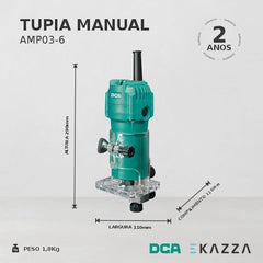 Tupia Manual 1/4'' 530W 220V AMP03-6 - DCA