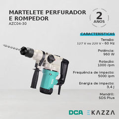 Martelete Romp Perf 1/2'' 960W AZC04-30 - DCA