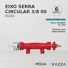 Eixo para Serra Circular 3/8 nº00 ES103 - Metalsul
