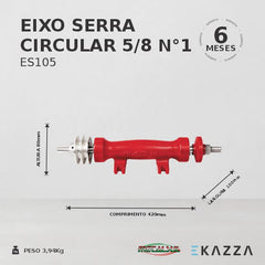 Eixo para Serra Circular 5/8 nº1 ES105 - Metalsul