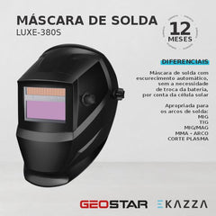 Máscara Solda Escurecimento Autom LUXE-380S - GEOSTAR