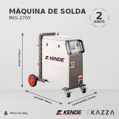 Máquina de Solda Inversora MMA E MIG MIG-270Y - KENDE