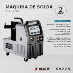 Máquina de Solda Inversora MIG/MAG/MMA NBC-270SI - KENDE