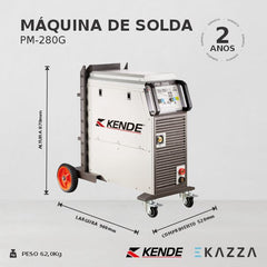 Máquina de Solda Inversora MMA E MIG PM-280G - KENDE