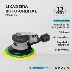 Lixadeira Roto-Orbital Pneumática RP7336S - RONGPENG