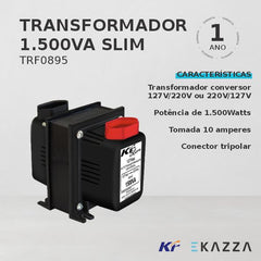 Autotransformador 1500VA Slim Bivolt TRF0895 - KF