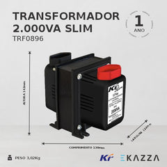 Autotransformador 2000VA Slim Bivolt TRF0896 - KF
