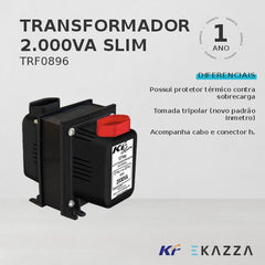 Autotransformador 2000VA Slim Bivolt TRF0896 - KF