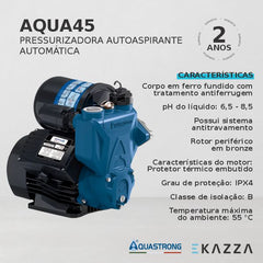 Motobomba Autoaspirante AQUA45 1,0 HP 220V Aquastrong