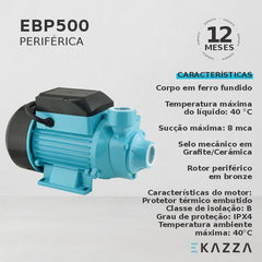 Motobomba Periférica EBP500 0,5 HP Ekazza
