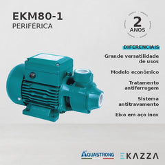 Motobomba Periférica EKM80-1 1,0 HP Aquastrong