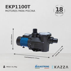 Motobomba para Piscina EKP1100T 1 HP Aquastrong