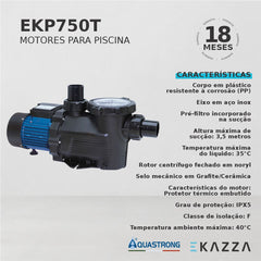 Motobomba para Piscina EKP750T 0,5 HP Aquastrong