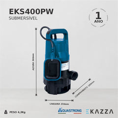 Motobomba Submersível  EKS400PW 0,5 HP Aquastrong