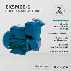 Motobomba Periférica Autoaspirante EKSM60 0,5 HP Aquastrong