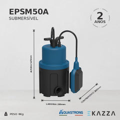 Motobomba Submersível Periférica EPSM50A 0,5 HP Aquastrong